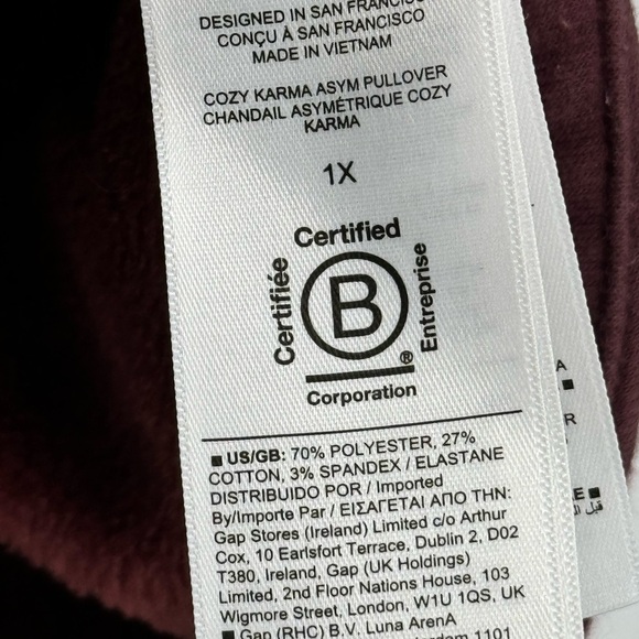 Athleta Cozy Karma Asymetrical pullover-Size 1X - Picture 5 of 8